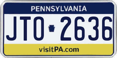 PA license plate JTO2636