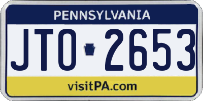 PA license plate JTO2653
