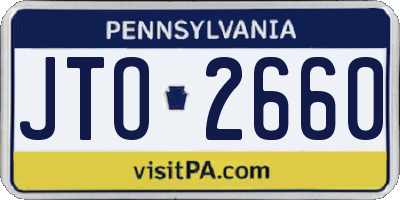 PA license plate JTO2660
