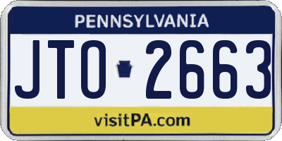 PA license plate JTO2663