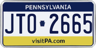 PA license plate JTO2665