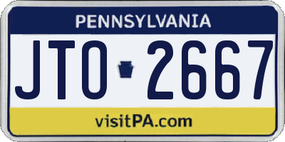 PA license plate JTO2667