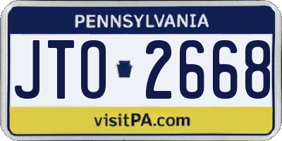 PA license plate JTO2668
