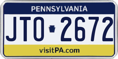 PA license plate JTO2672