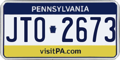 PA license plate JTO2673