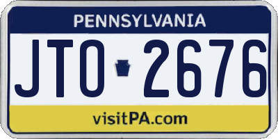 PA license plate JTO2676