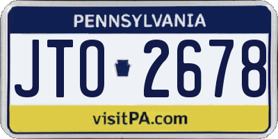 PA license plate JTO2678
