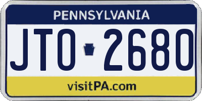 PA license plate JTO2680