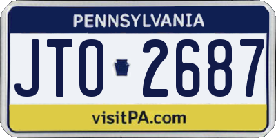 PA license plate JTO2687