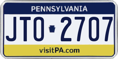 PA license plate JTO2707