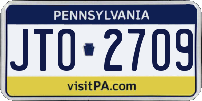 PA license plate JTO2709