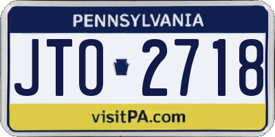PA license plate JTO2718