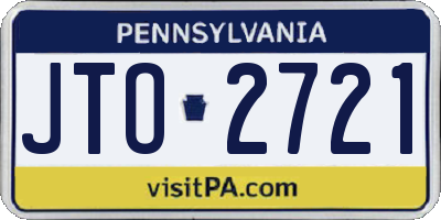 PA license plate JTO2721
