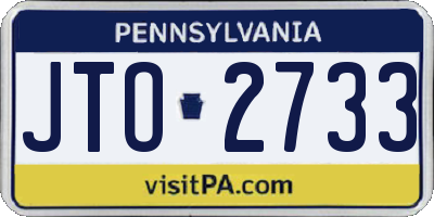 PA license plate JTO2733