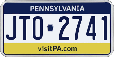 PA license plate JTO2741