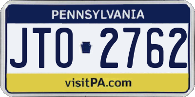 PA license plate JTO2762