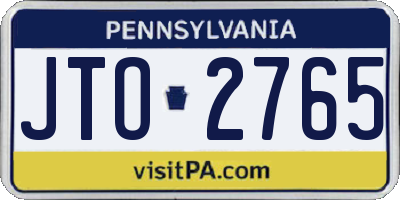 PA license plate JTO2765