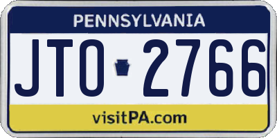 PA license plate JTO2766