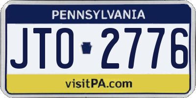 PA license plate JTO2776