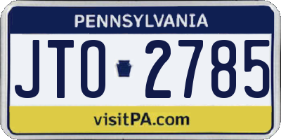 PA license plate JTO2785