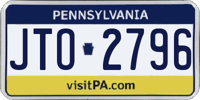 PA license plate JTO2796