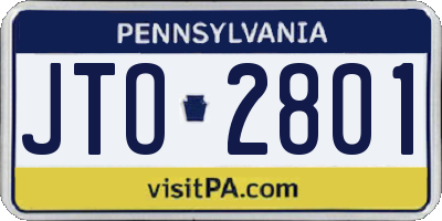 PA license plate JTO2801