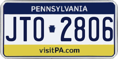 PA license plate JTO2806