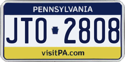 PA license plate JTO2808