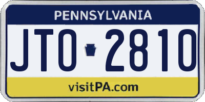 PA license plate JTO2810