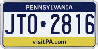 PA license plate JTO2816