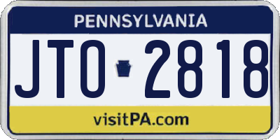 PA license plate JTO2818