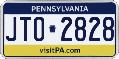 PA license plate JTO2828