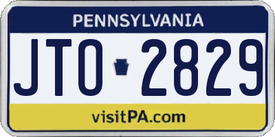 PA license plate JTO2829