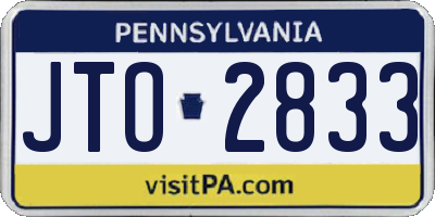 PA license plate JTO2833