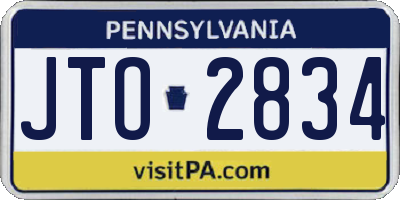 PA license plate JTO2834