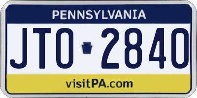 PA license plate JTO2840
