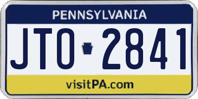 PA license plate JTO2841