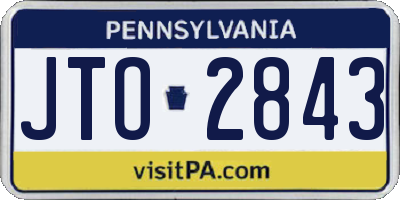 PA license plate JTO2843