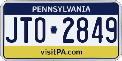 PA license plate JTO2849