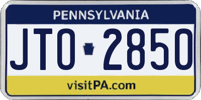 PA license plate JTO2850