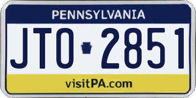 PA license plate JTO2851