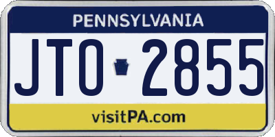 PA license plate JTO2855