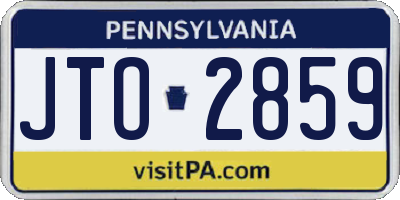 PA license plate JTO2859