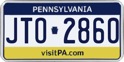 PA license plate JTO2860