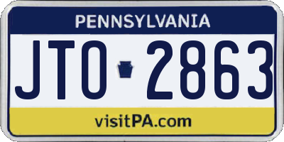 PA license plate JTO2863