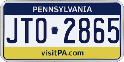 PA license plate JTO2865