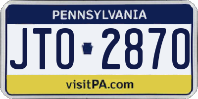 PA license plate JTO2870