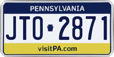 PA license plate JTO2871