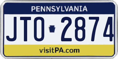PA license plate JTO2874