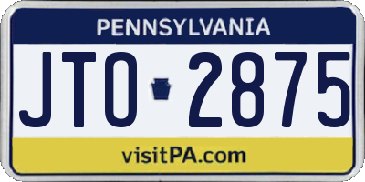 PA license plate JTO2875